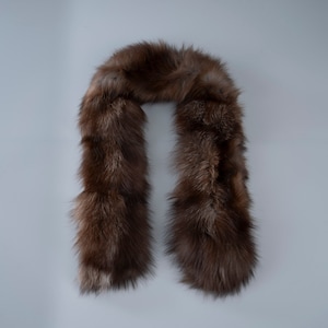 Premium Fox Fur Scarf - Timeless Elegance in Crystal, Unisex Design