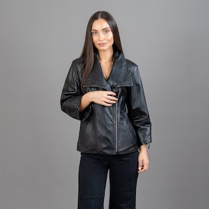 Black leather jacket womens australia online