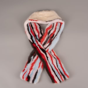Real Mink Fur Scarf In Colorful Color Unisex Wrap