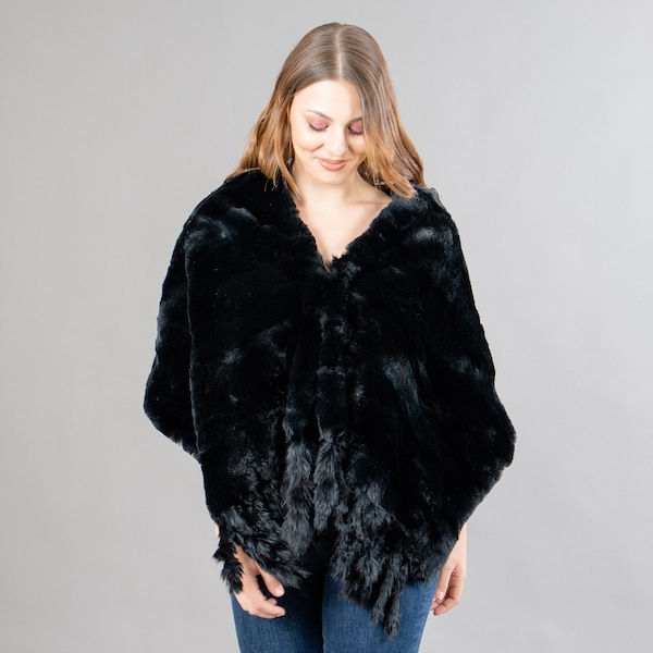 cropped fur shawl