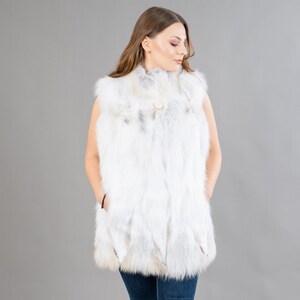 White faux fur vest plus size clearance
