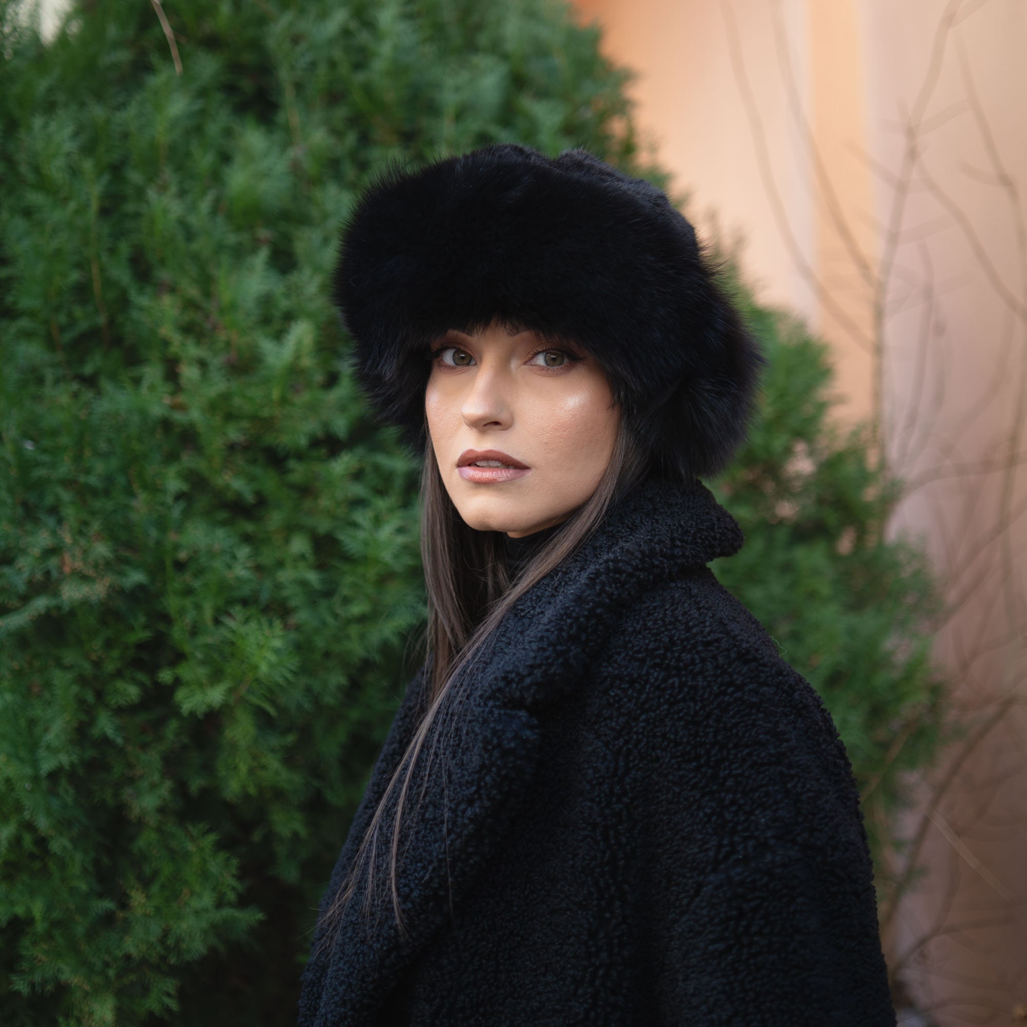 Black Mink and Fox Fur Hat, Luxuriously Soft and Cozy 