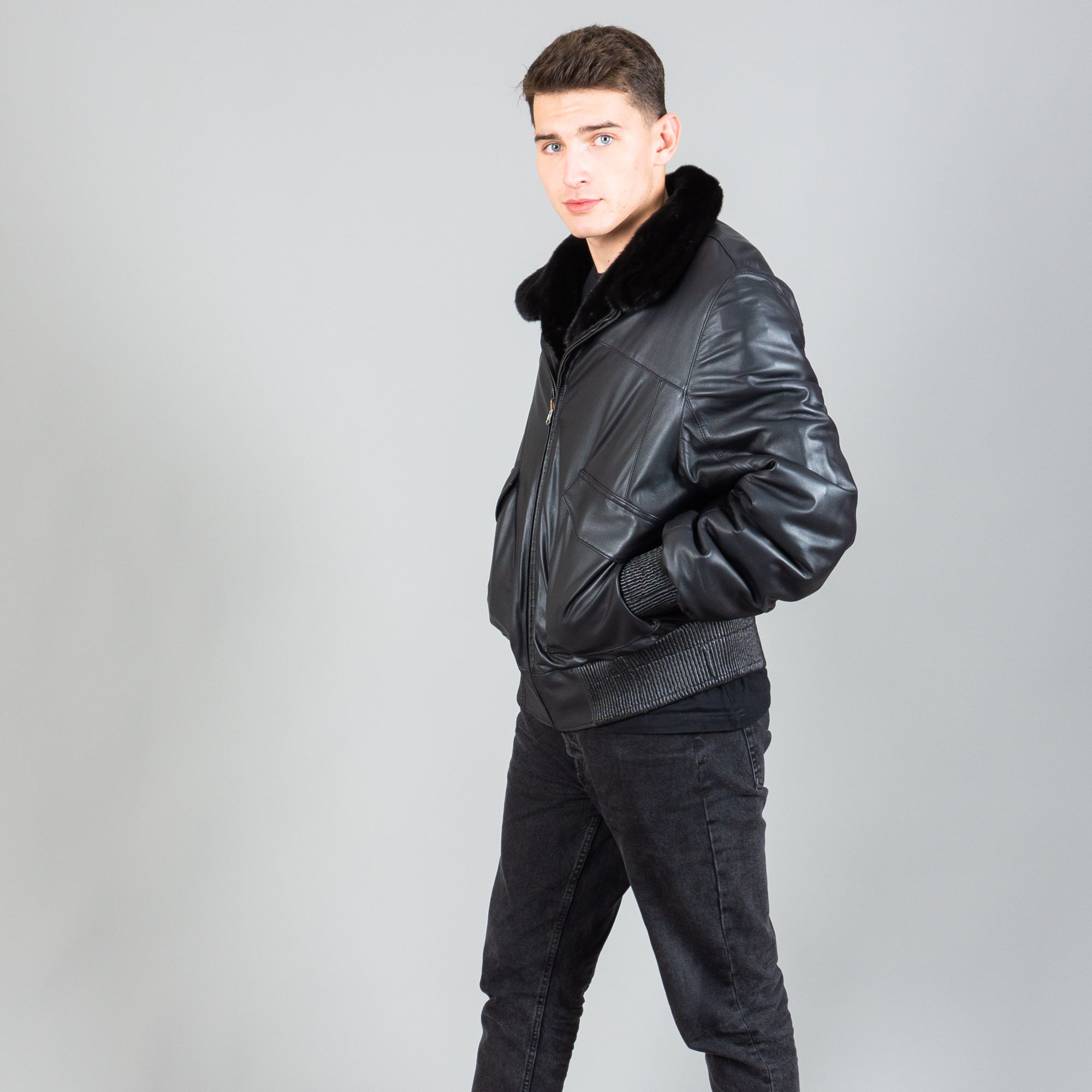 Shelby Leather Reversible Black Jacket