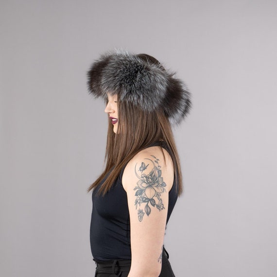 Elegant Silver Fox Fur Headband for Ultimate Winter Warmth 