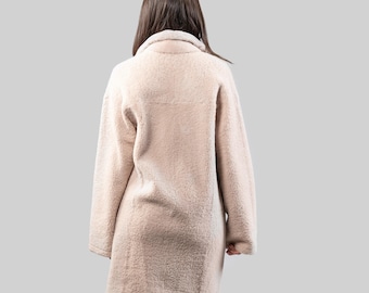 Baby Pink Reversible Sheepskin Coat Australia