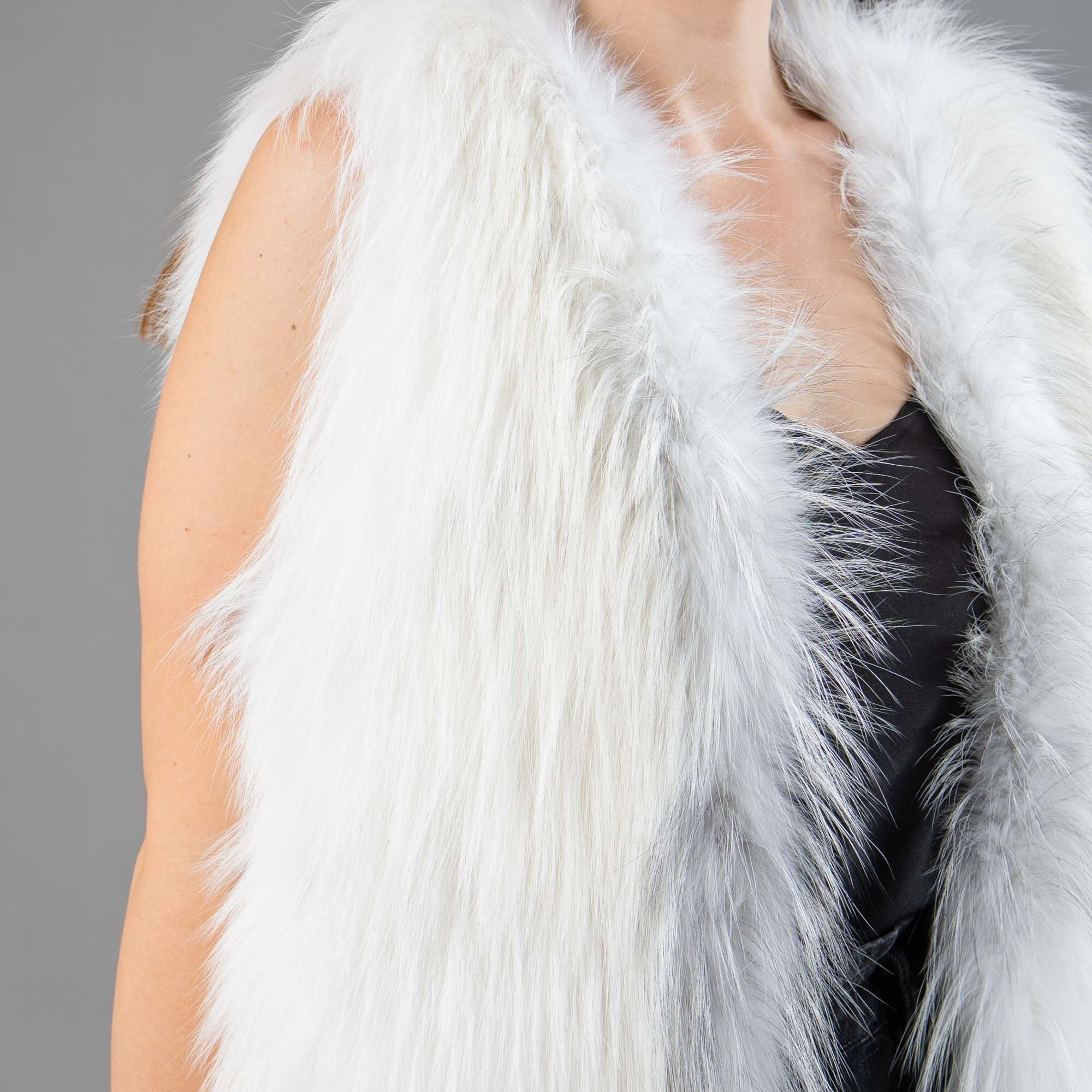 Real Fox Fur Vest in White Color - Etsy