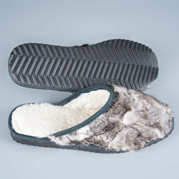 Rabbit skin slippers sale