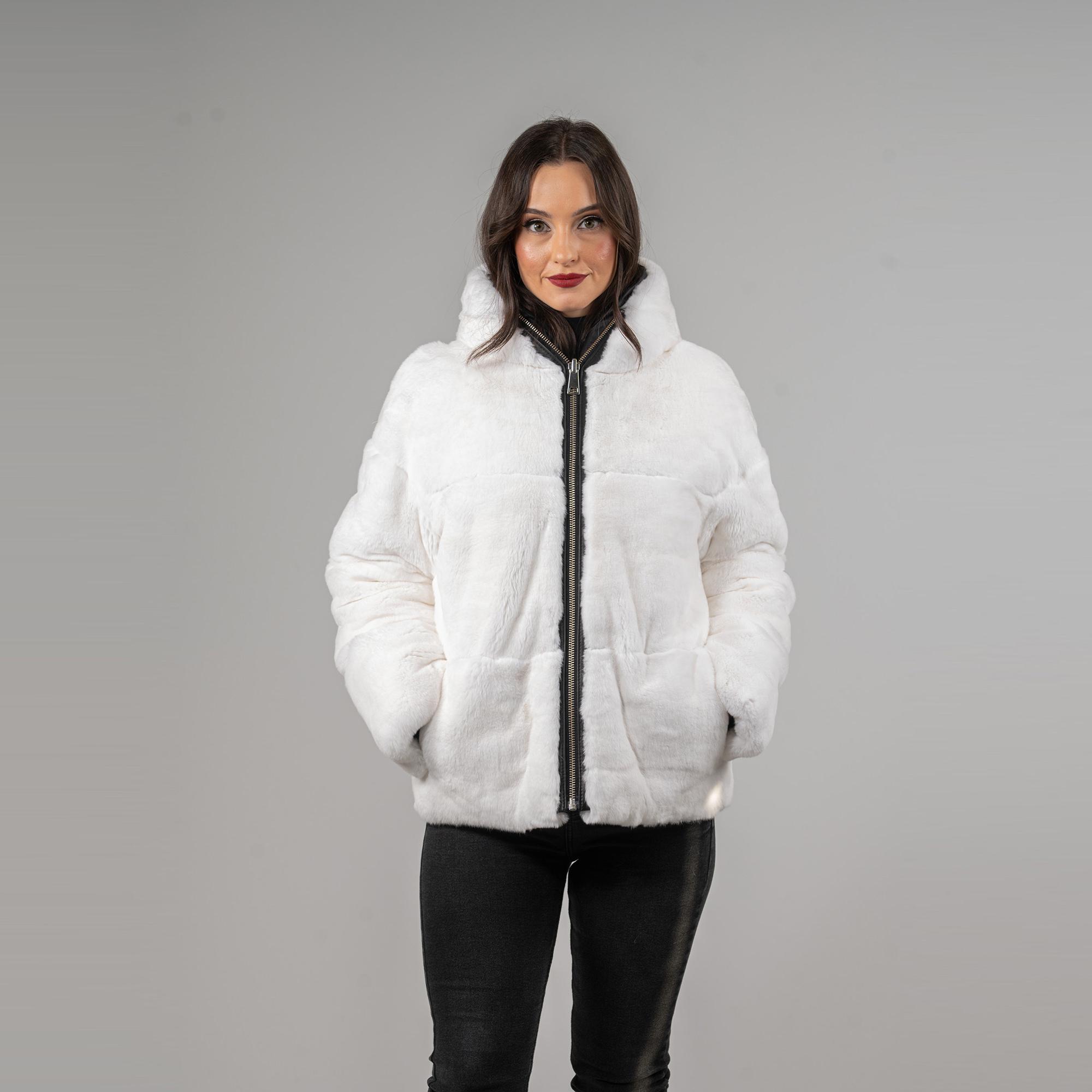 ジャケット・アウター Na.e Reversible Fur Coat_White Luxury & Versatility – Reversible White Rabbit Fur Jacket - Etsy