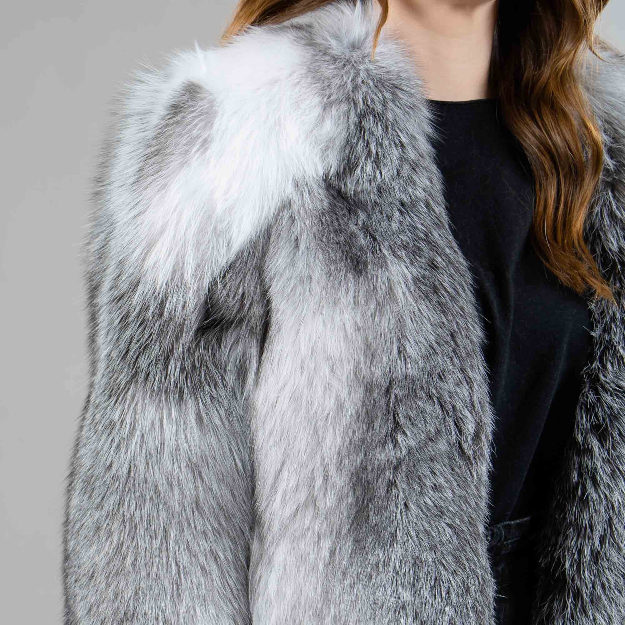 Fox Fur Jacket in Gray Color - Etsy