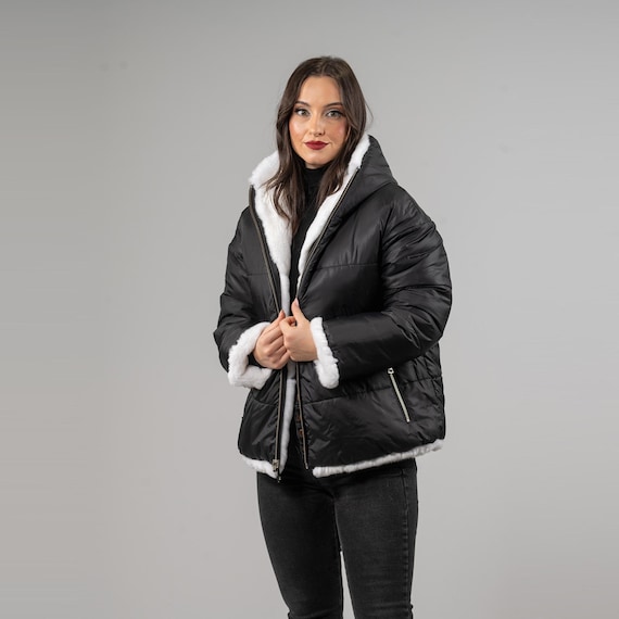Luxury & Versatility – Reversible White Rabbit Fur Jacket - Etsy