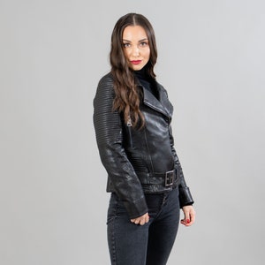 Real Leather Jacket in Black With A Belt - Etsy