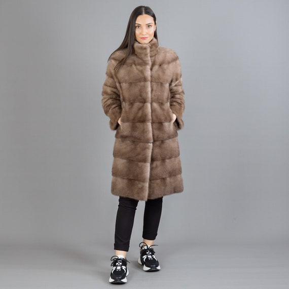 Brown Mink Fur Coat 2 in 1 Styles Mink Fur Jacket - Etsy