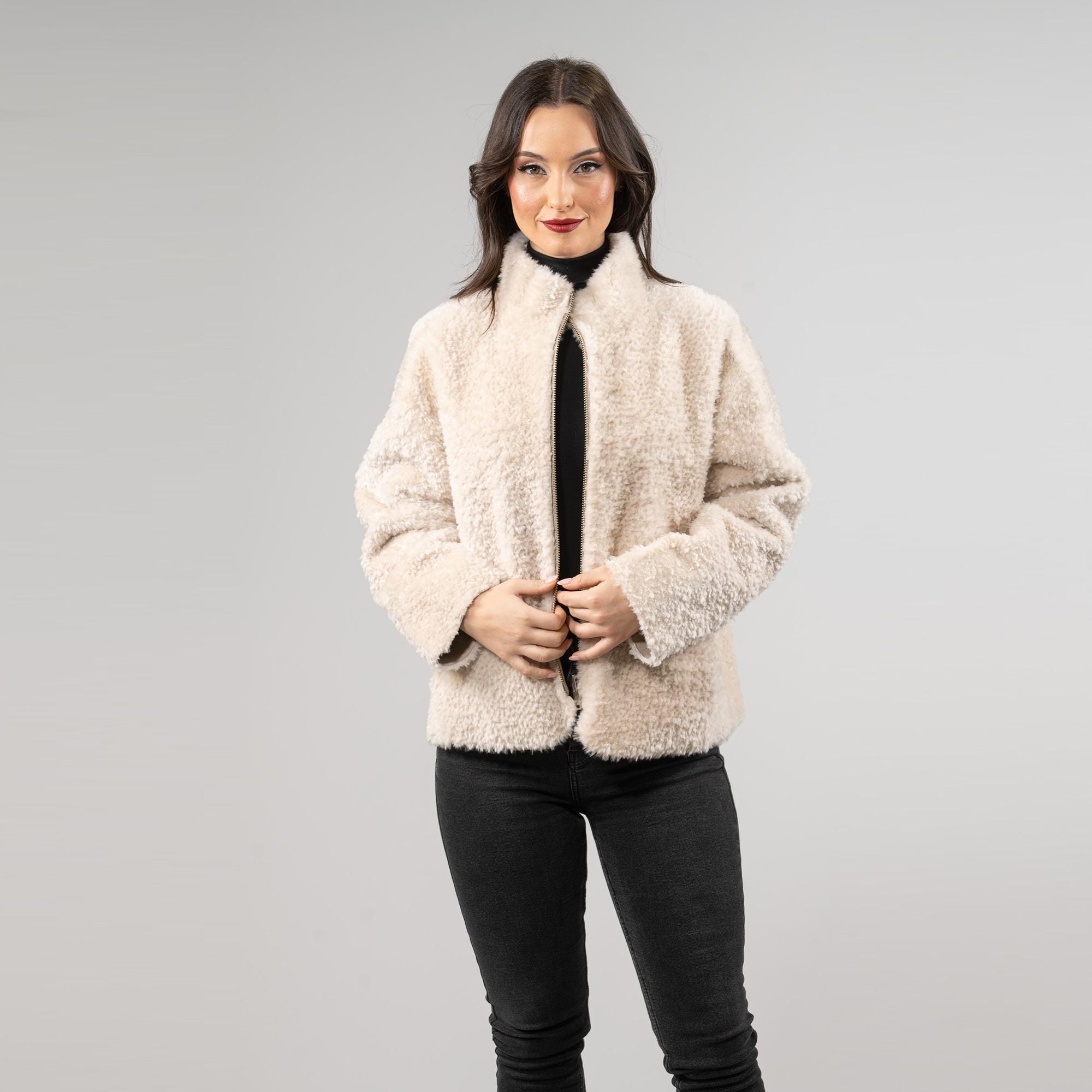 Beige Sheep Wool Jacket - Timeless Comfort & Elegance - Etsy