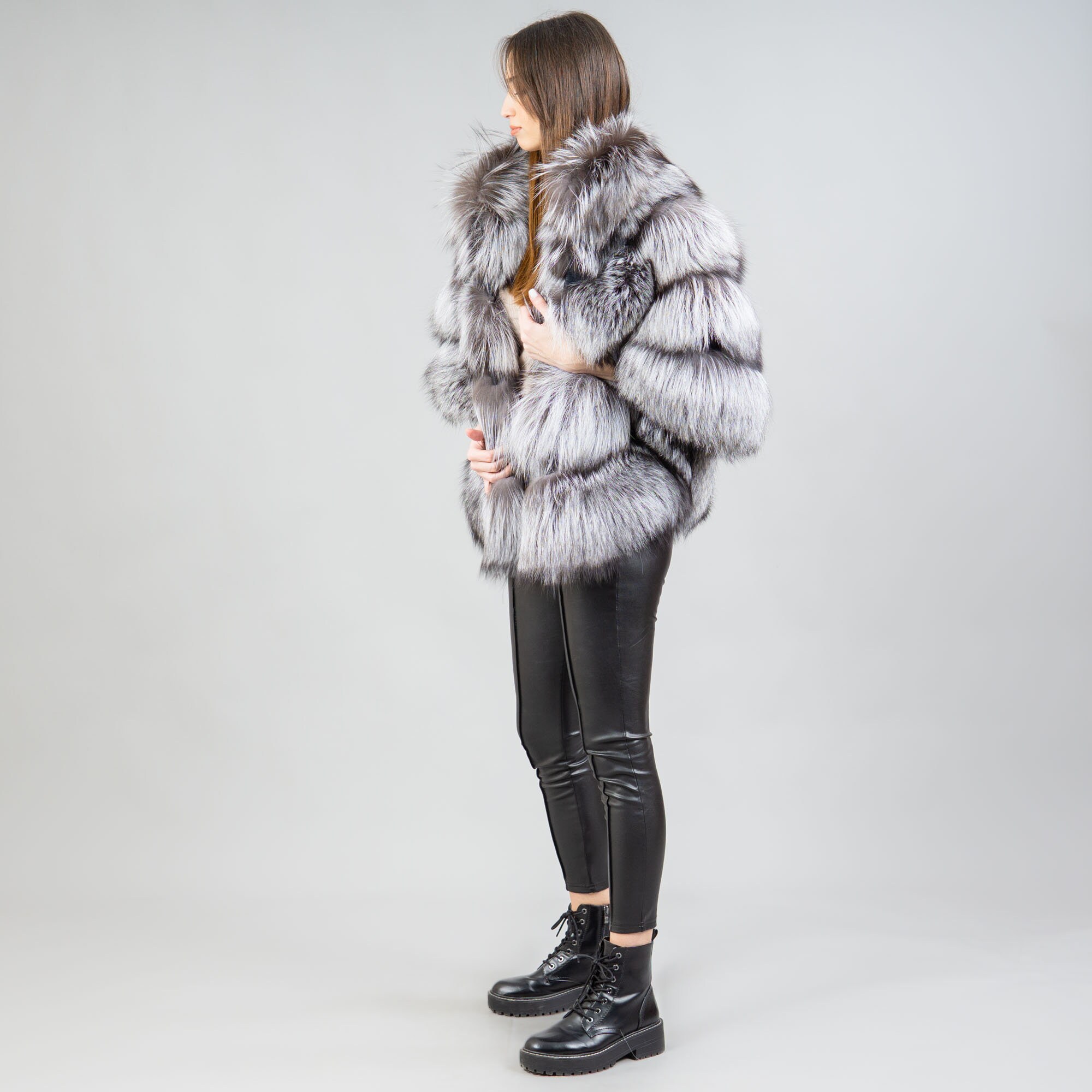シェリエ FOX fur cape coat ブラック 新品未使用 sheller FOX fur cape coat BLACK