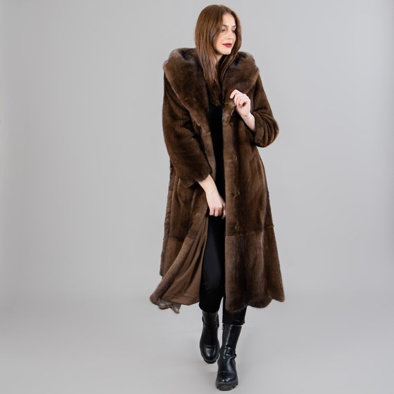 Sheridan Danish Mink Fur Coat with Fox Fur Hood - Pinterest