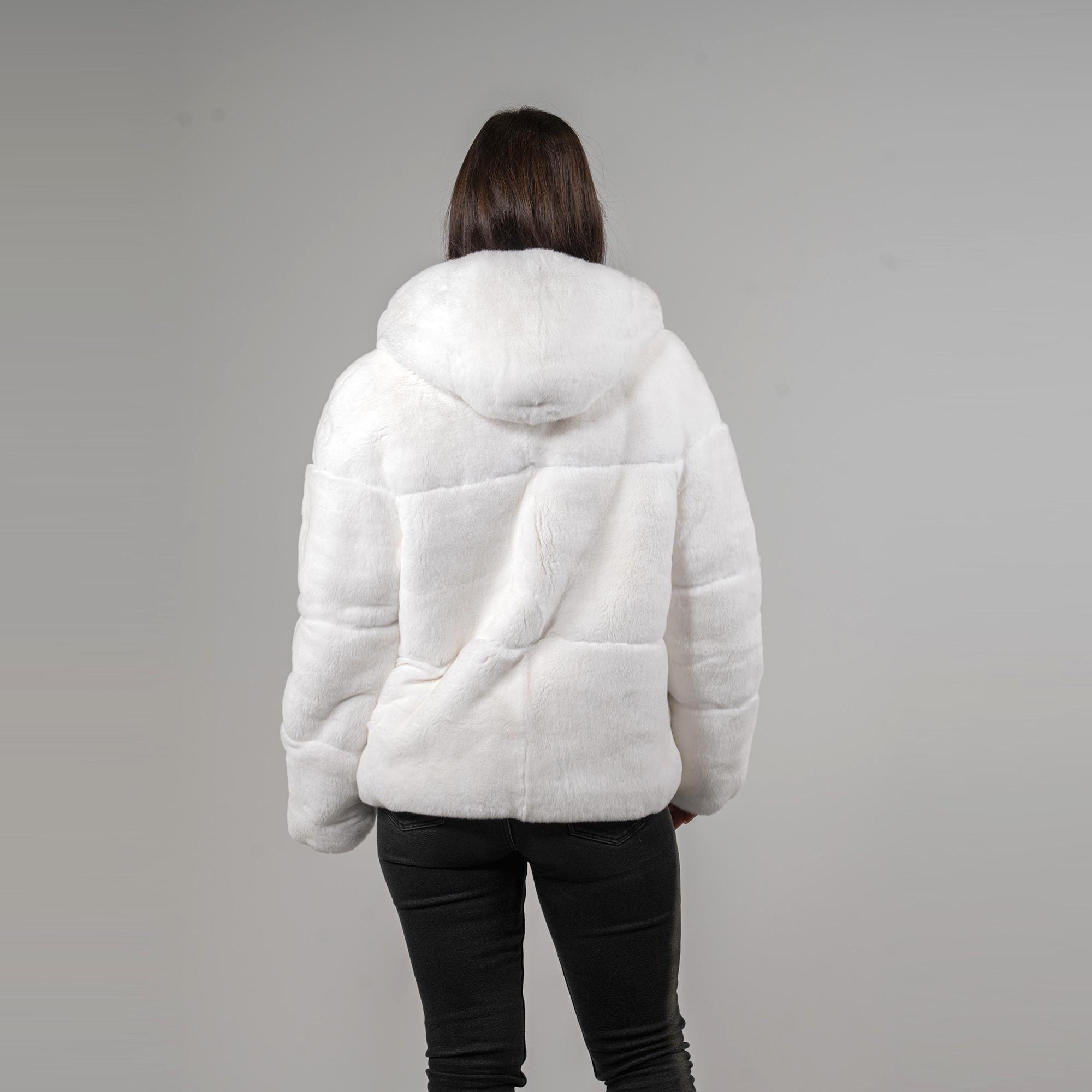 Luxury & Versatility – Reversible White Rabbit Fur Jacket - Etsy