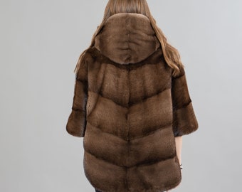 Haute Acorn Light Brown Mink Fur Jacket