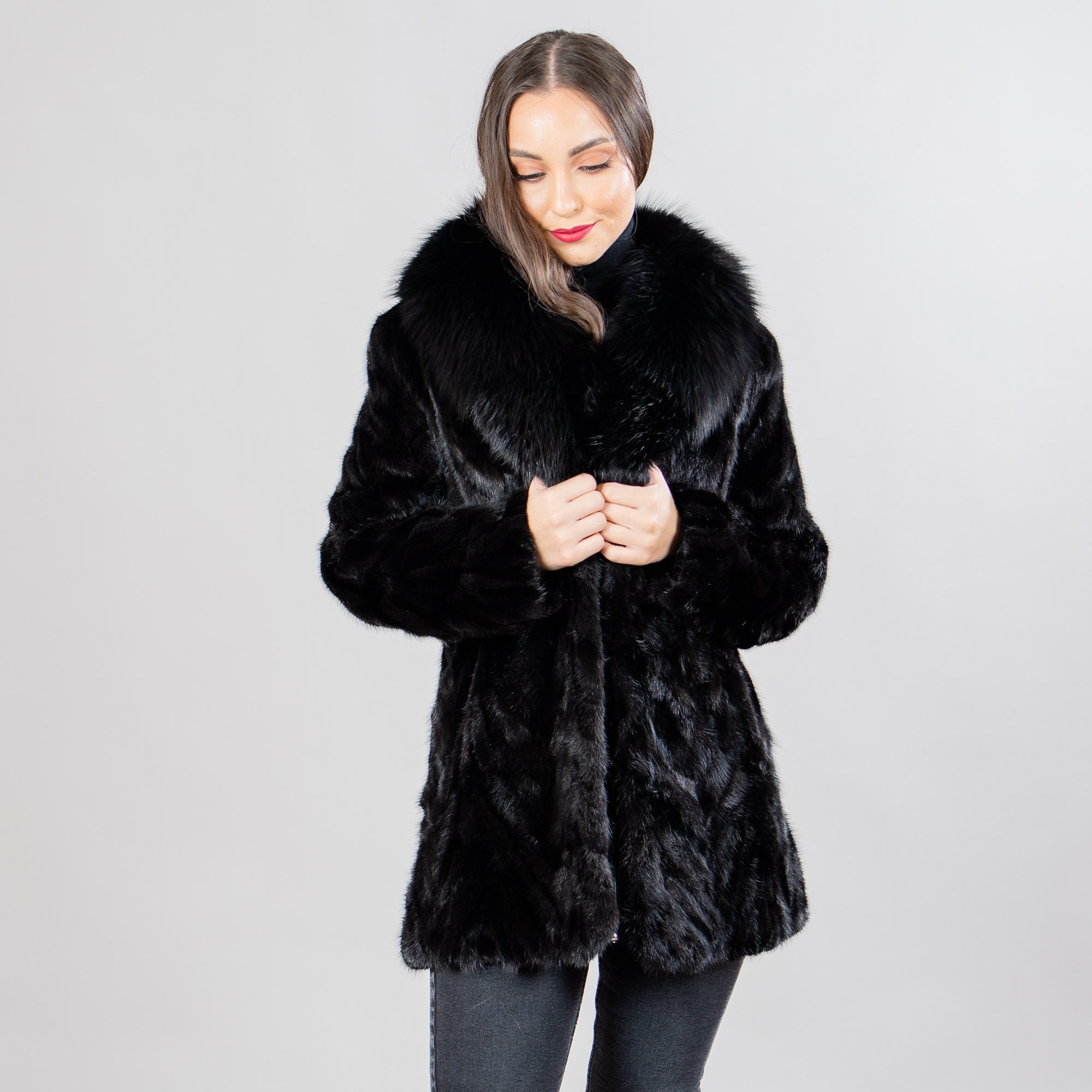 ★ANEDIT★ F Fluffy Mink Fur JacketBlack Cat AN24WJ6002BK ☆ANEDIT☆ F Fluffy Mink Fur JacketBlack Cat AN24WJ6002BK