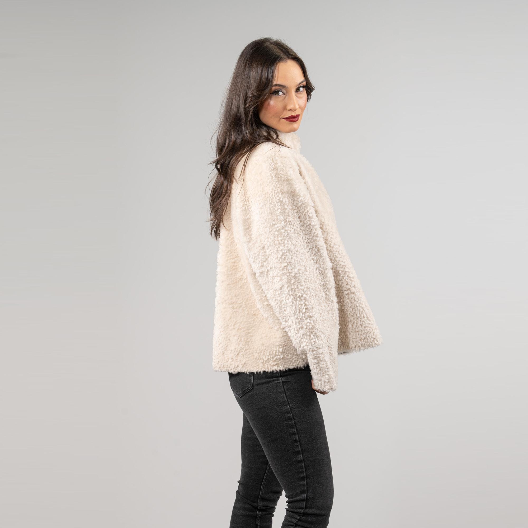 Beige Sheep Wool Jacket - Timeless Comfort & Elegance - Etsy