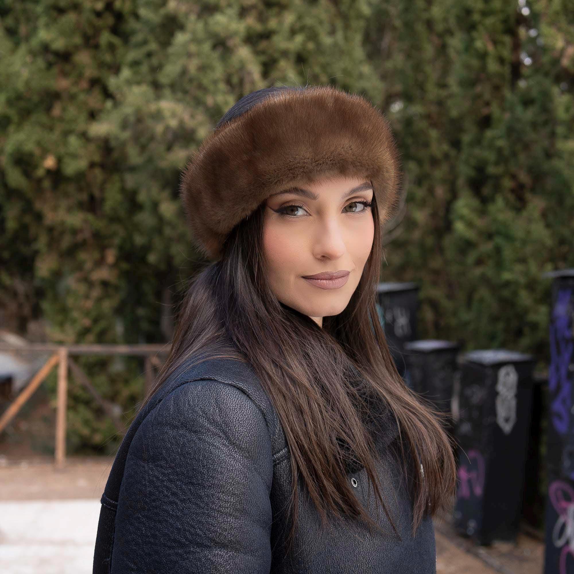 Brown Mink Fur Headband – Luxurious Winter Elegance - Etsy