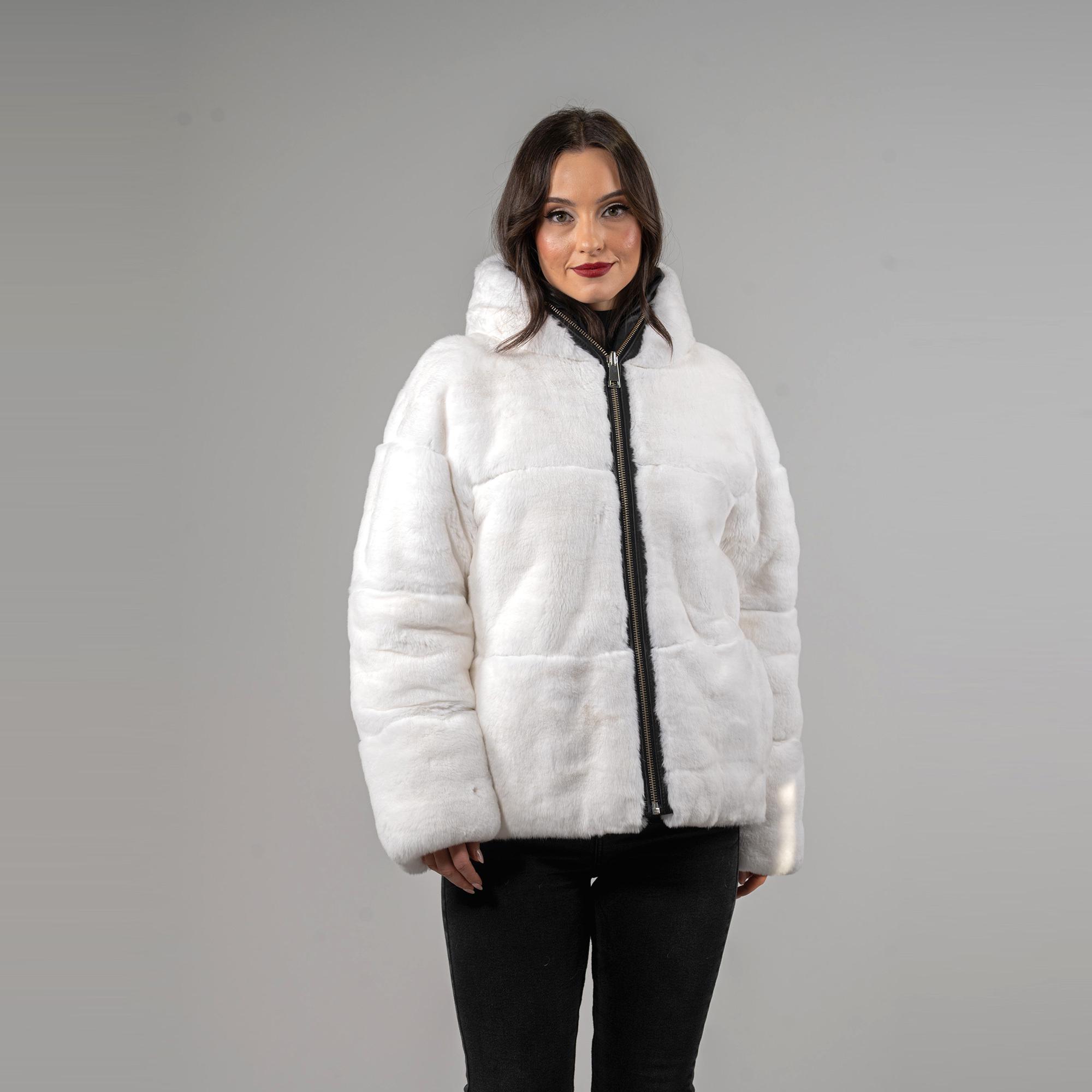 ジャケット・アウター Na.e Reversible Fur Coat_White Luxury & Versatility – Reversible White Rabbit Fur Jacket - Etsy