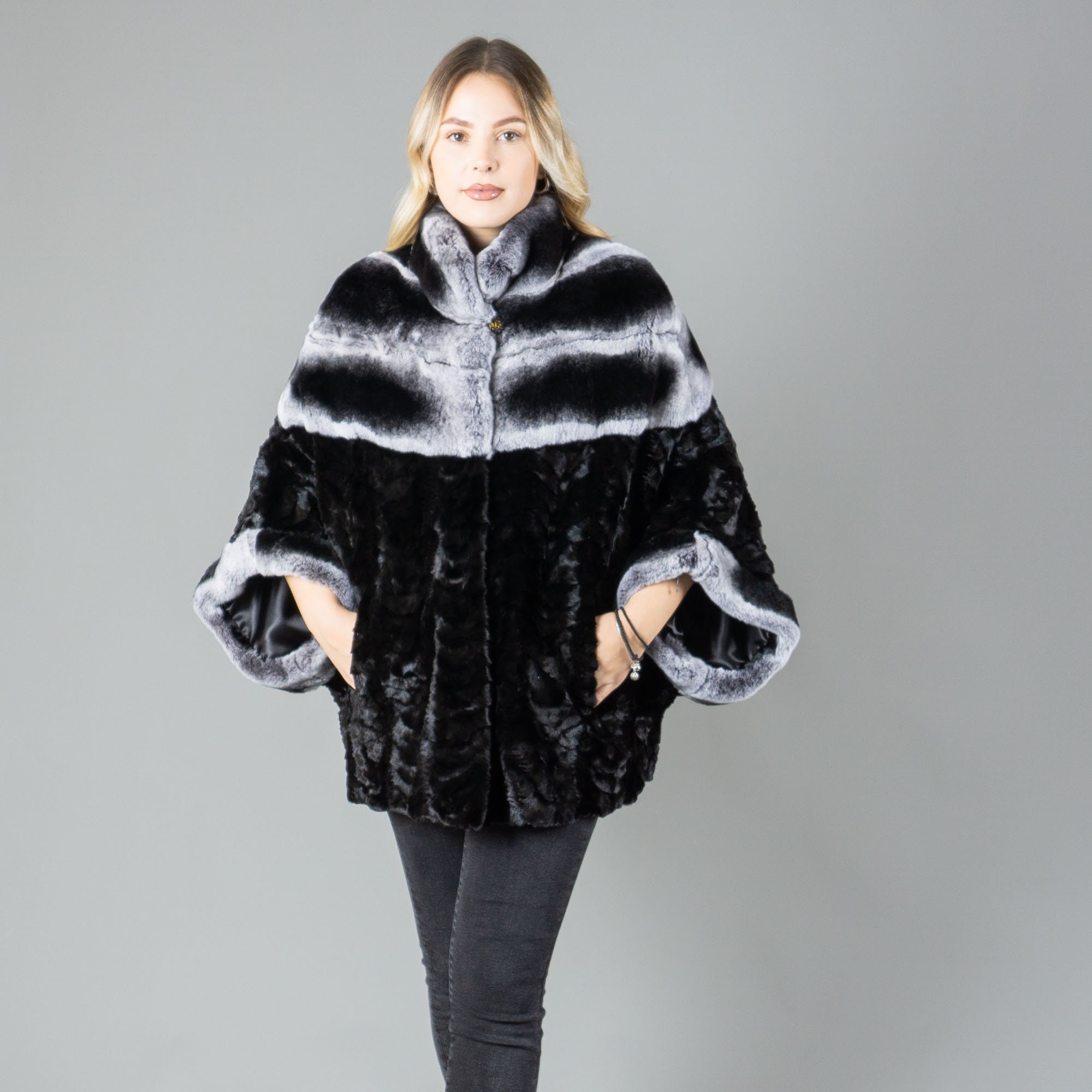 Fur poncho store