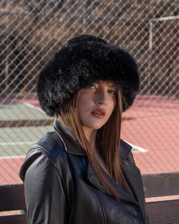 Winter Black Mink Fox Fur Hat NEW Women Winter Hat Genuine Mink Hair Bucket Hat with Fox Hair  main image 4