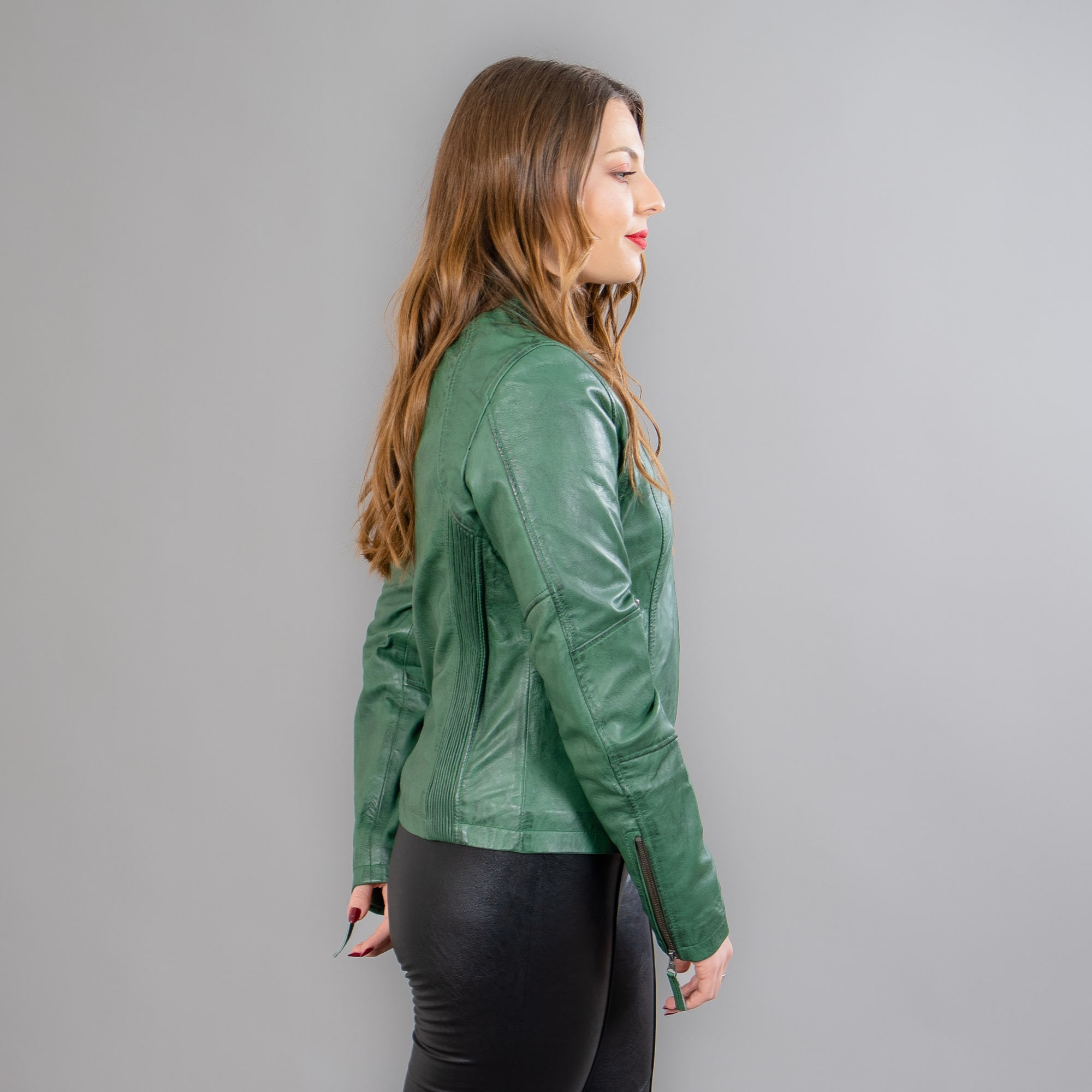 Green Leather Jacket - Etsy