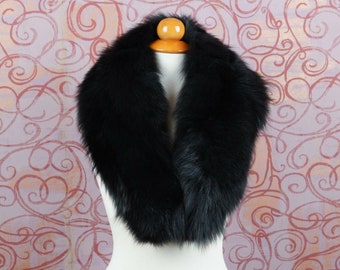 Real Fox Fur Collar In Black Color Detachable Wrap Women Winter