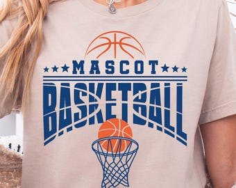 Mascot Basketball Team Svg Png, Basketball Team Logo Svg, Sports Svg, Basketball Hoop Svg, Athletic Svg, Basketball Mom Svg