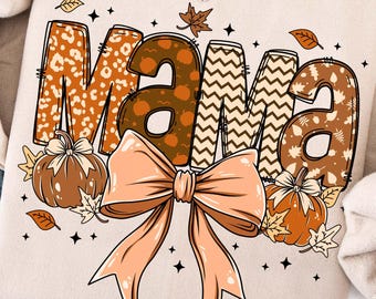 Fall Mama PNG, Fall Mama Coquette Pumpkin, Coquette Pumpkin PNG, Autumn Mama Sublimatie, Coquette Mom Shirtontwerp