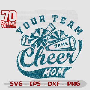 Cheer SVG, Cheerleading Svg, Cheerleader SVG, Megaphone Pom Pom SVG, Cheer Cone, Cheer Team Template svg