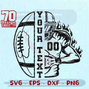 Football Player SVG, Custom Football Name SVG, Football Team svg, Football Player PNG, Layered Custom Football svg