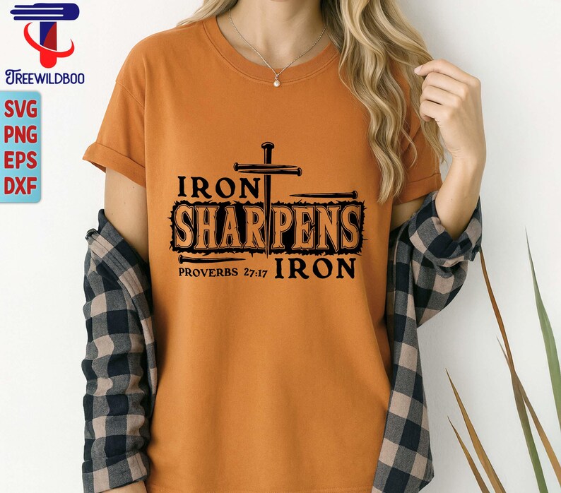 Iron Sharpens Iron Svg Png, Christian Svg, Bible Verse Svg, Proverbs 27 ...