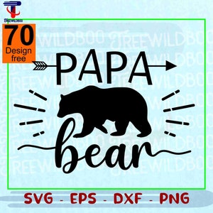 papa ours svg, ours svg, papa svg, papa png, fête des pères svg, fête des pères svg