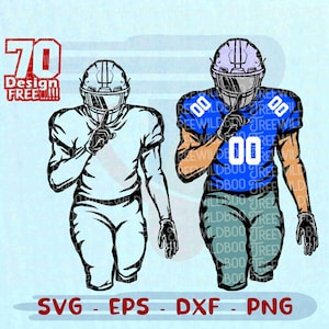 Football Player SVG, Football SVG, Custom Football Name, Football Team svg, Layered Football Cut File, DIY Football Season svg