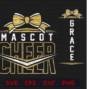 Cheer Team Template SVG, Bold Cheerleading Squad Design, Cheerleader Shirt SVG, Pom Poms Megaphone PNG, Cricut Cut File, Cheer Clipart