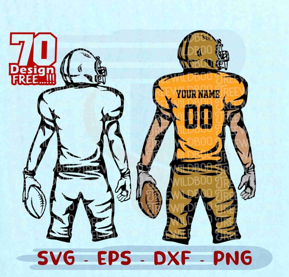Layered Custom Football SVG, Football Shirt Customize Name Number Player, Football player svg, Football svg, Football Customized High School