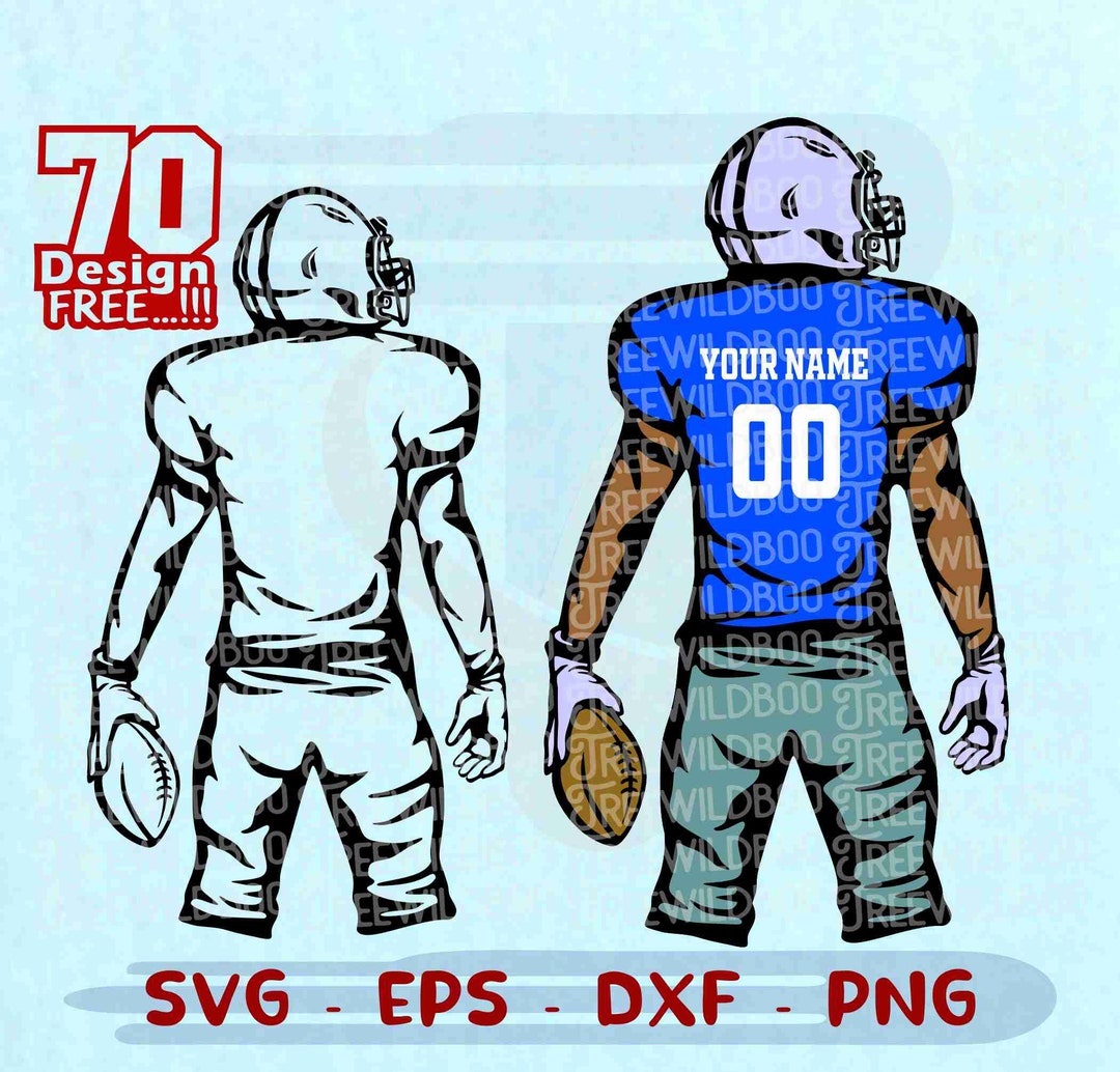 Customizable Football Player SVG, Layered Custom Football SVG ...