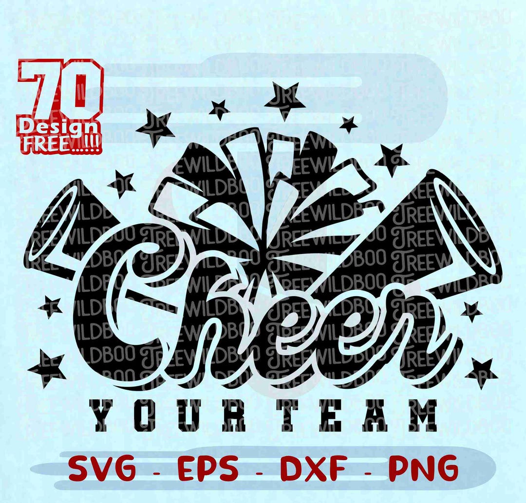 Cheer SVG, Cheerleader SVG, Cheerleading Shirt Design, Megaphone Pom ...