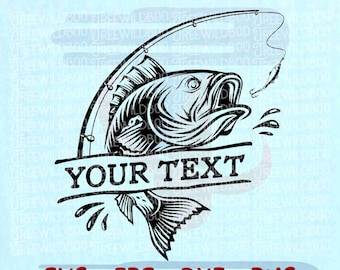 Bass Fishing SVG, Fishing SVG, Bass Clipart, Fish Hook SVG, Bass Cut File, Fishing Logo svg, Bass Vector Cricut, Fishing Decal svg