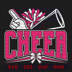 Cheer Svg, Cheerleading Svg, Cheer Mom Svg, Cheerleader Svg, Pom Poms Svg, Megaphone Svg, Cheer Team Template
