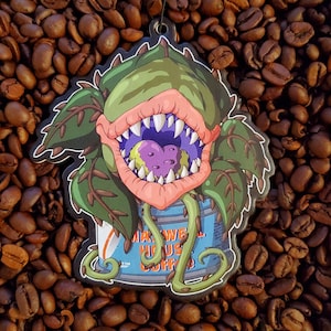 Scare Freshener Coffee Can Scented Man Eating Venus Flytrap Plant Double Sided Air Freshener B Movie Horror SciFi Anime