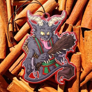 Scare Freshener Cinnamon Scented B Movie Horror Krampus Devil Demon Doubled Sided Air Freshener