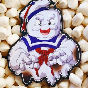 Scare Freshener Toasted Marshmallow Scented Marshmallow Dude Ghost Double Sided Air Freshener B Movie Horror SciFi