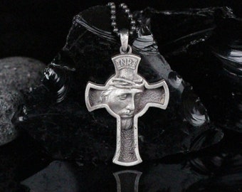 Handmade Jesus Christ Cross Necklace, Crucifix Necklace, Faith Necklace For Christian, Religious Necklace, Jesus Mens Gift