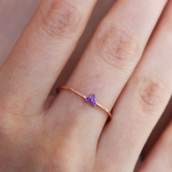 Amethyst Heart Ring - Etsy