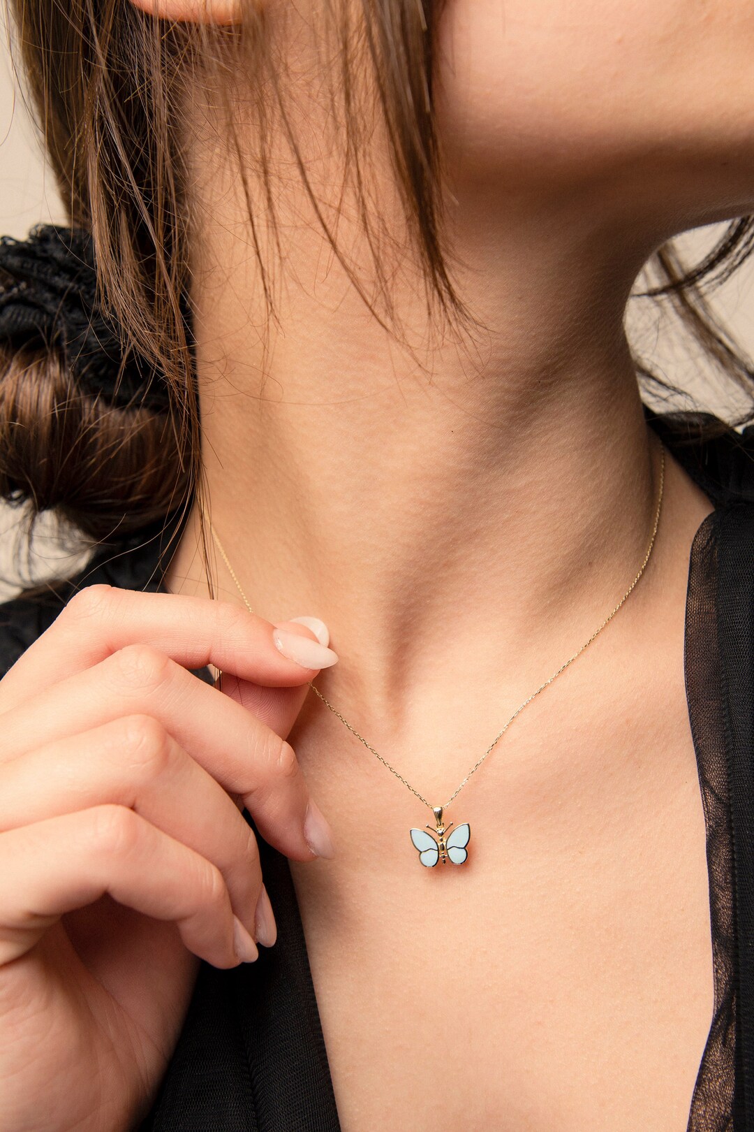 Butterfly Love Pearl Tassel Fashionable Sweet Cool Necklace main image 0