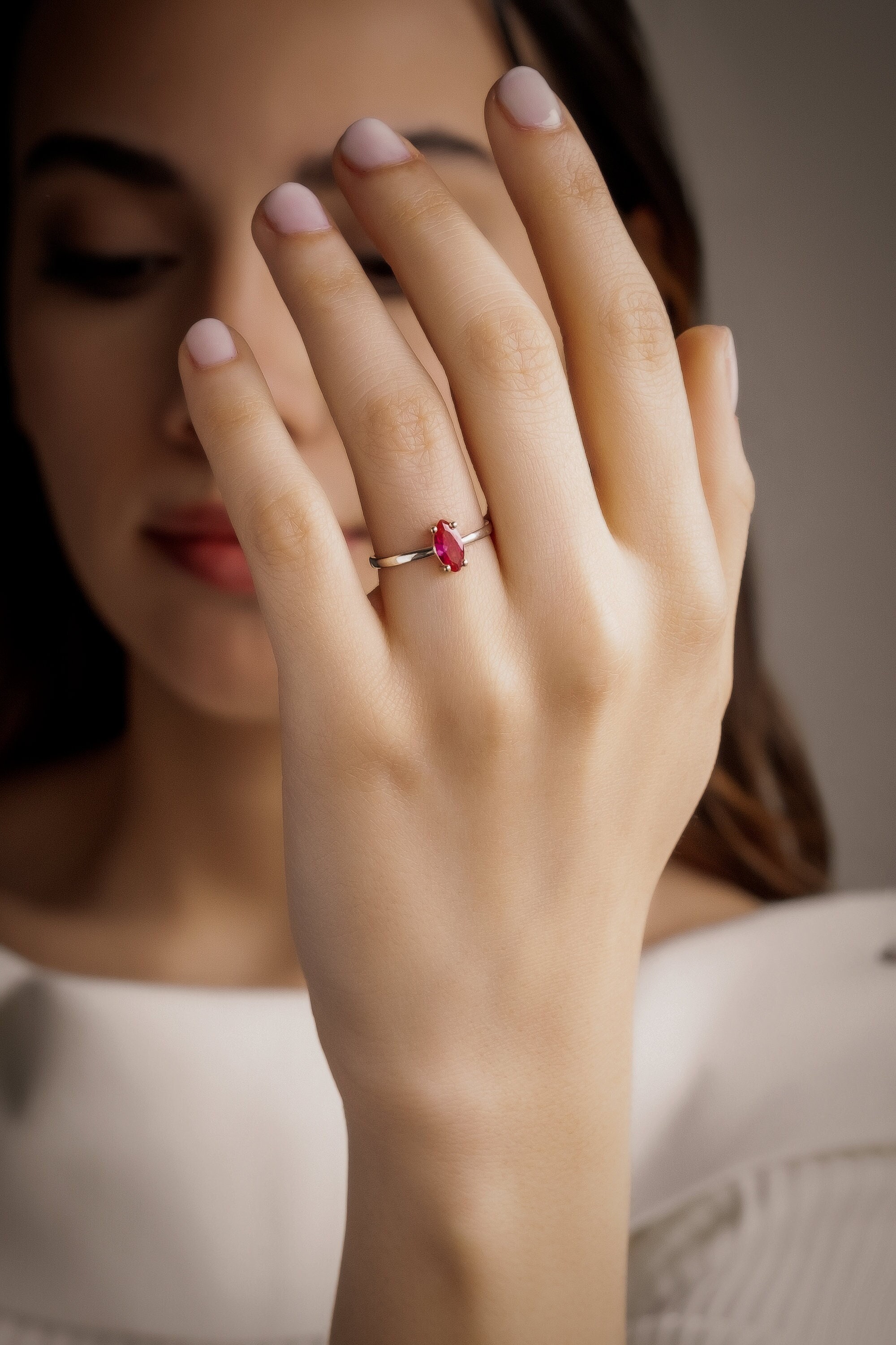 Yuzuk Red Ruby Cluster Ruby Ring Elegant Silver Wedding & Engagement  Jewelry For Women In Rose Gold Color From Zhailanyea, $11.19 | DHgate.Com
