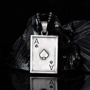 Collier à pendentif As de pique en argent sterling 925 carats, bijoux de cartes de poker pour homme, collier pour joueur de cartes, cadeau de bijoux de casino